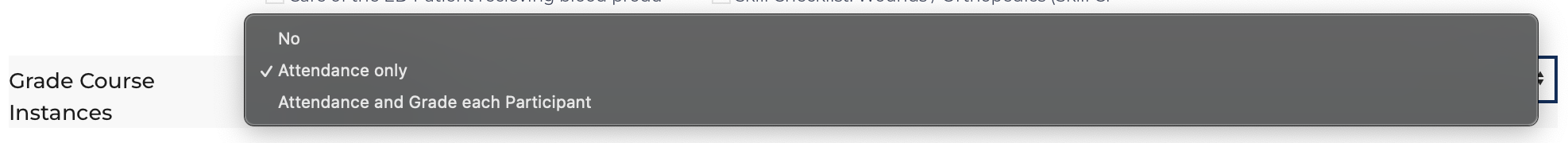 course grade curriculum control