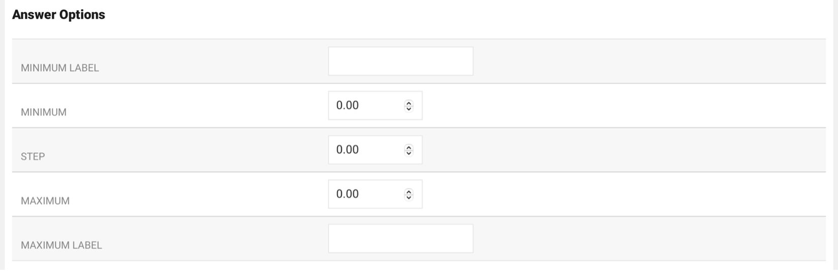 Create Likert/Range Questions