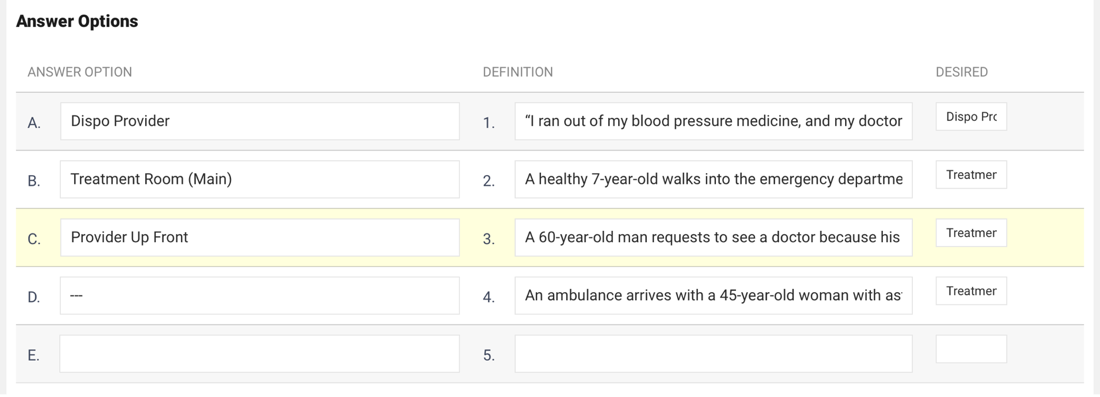 Create Matching Questions