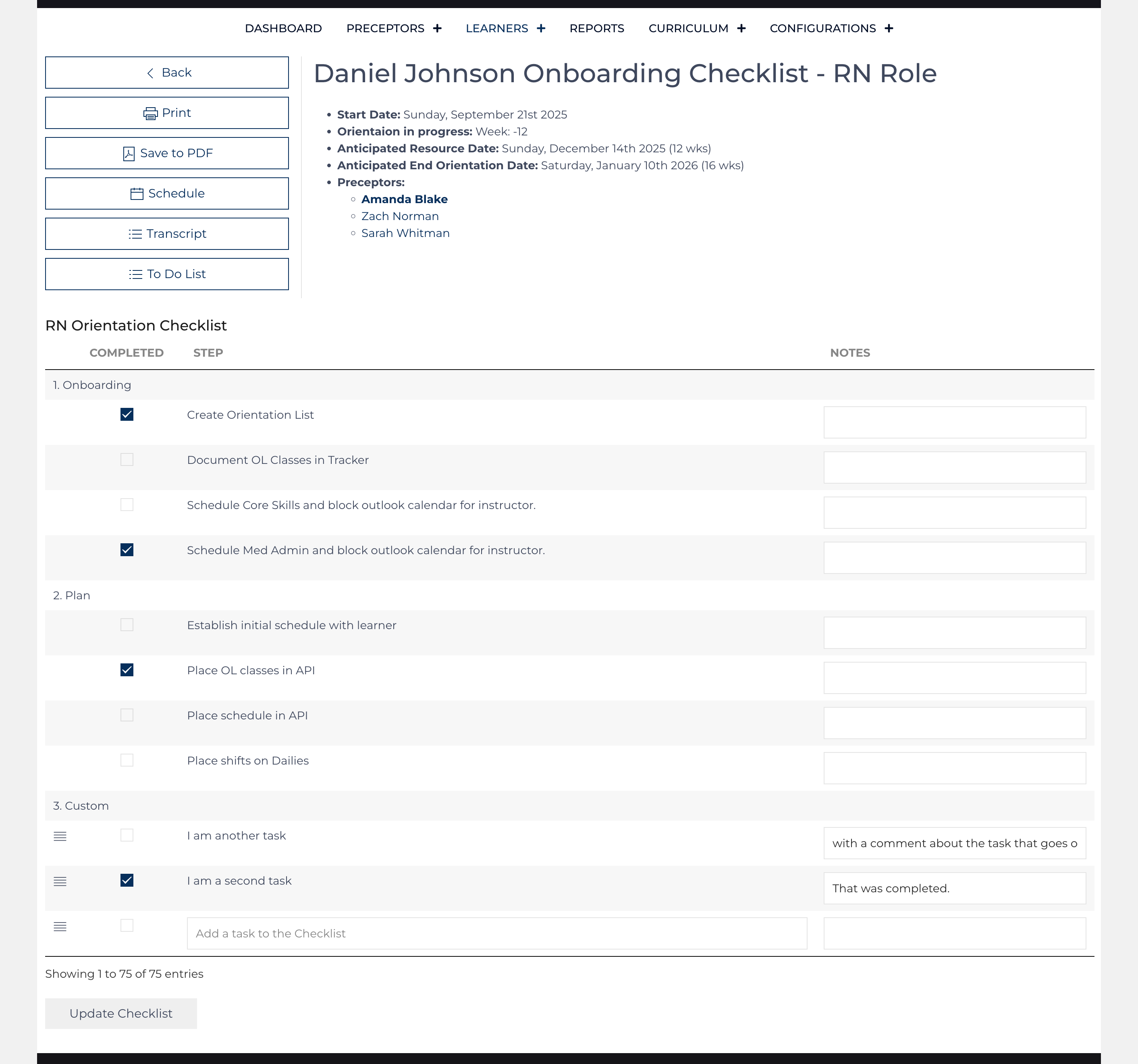 Onboarding Checklist