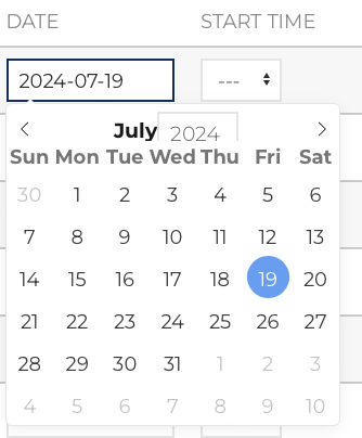 schedule date picker