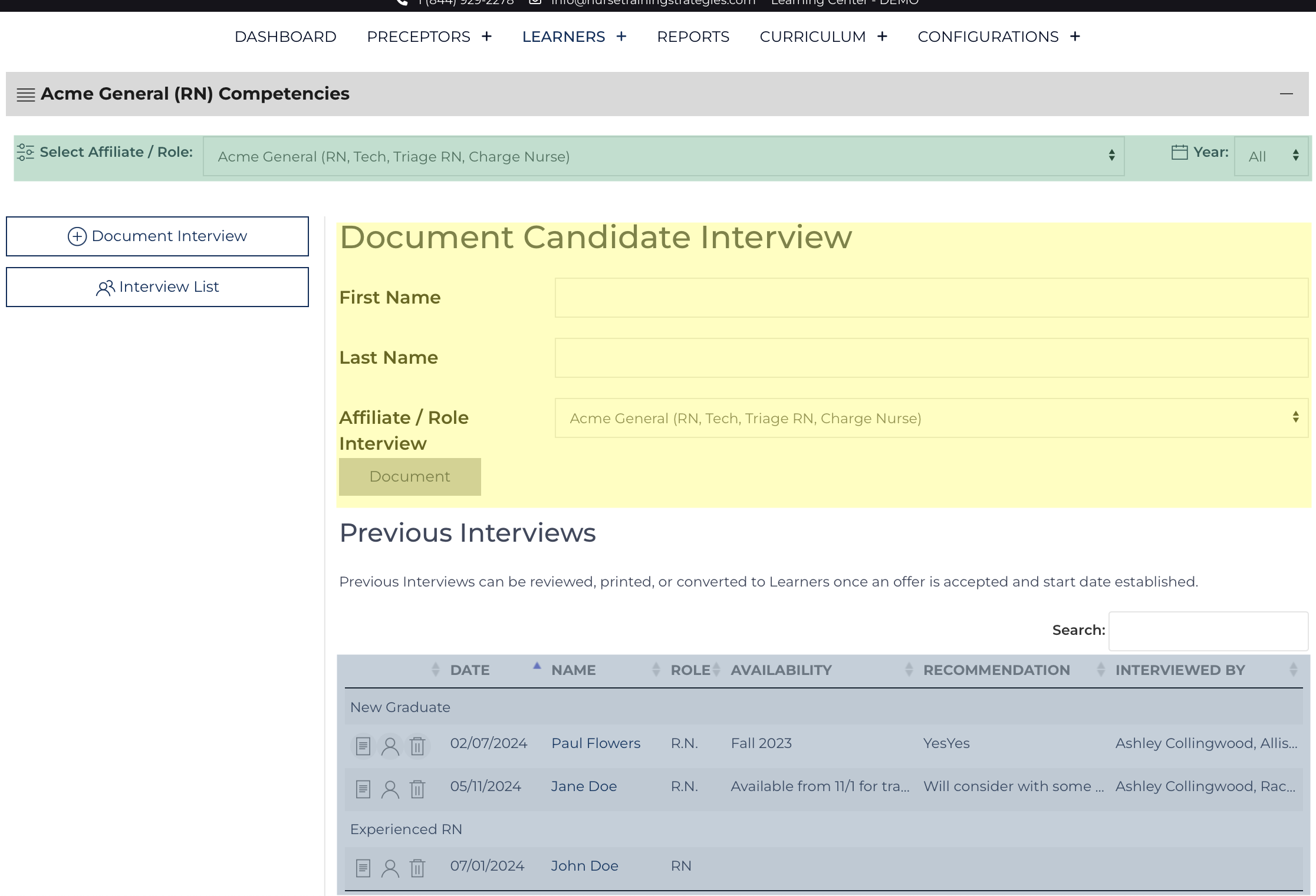 Candidate Interview